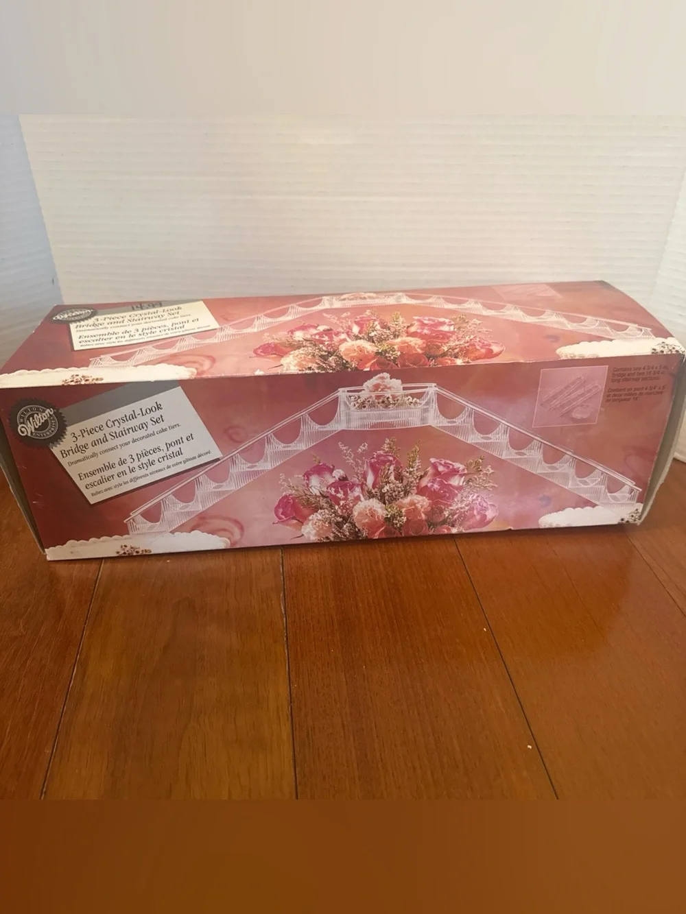 VTG Wilton 3 Piece Crystal Look Bridge & Stairway Set Wedding Cake Topper New